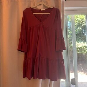 Elegant Burgundy V-Neck Women's Top